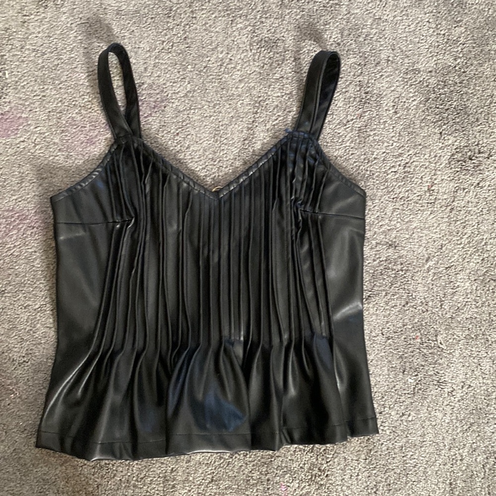 Letinebe (Anthropologie brand) NWT Leather like camisole or bustier style top